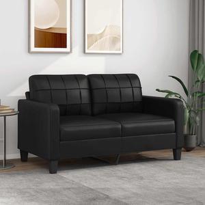 vidaXL Sofa Accent Upholstered Loveseat Couch Sofa Settee Black Faux Leather