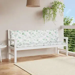 vidaXL Indoor/Outdoor Bench Cushions 2 pcs, Patio Loveseat Cushions, Porch Swing Seat Cushions, Non-slip, Water-Repellent, Breathable, Resilient, Leaf Pattern 78.7"x19.7"x2.8" Oxford Fabric
