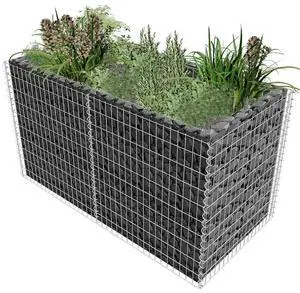 vidaXL Gabion Planter Raised Garden Bed Raised Flower Bed Outdoor Planter Steel