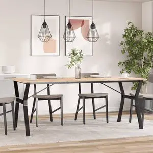 vidaXL Dining Table Leg Black Powder-Coated Steel Standard