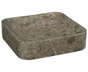 vidaXL Sink Bathroom Wash Basin Vanity Vessel Sink Gray 15.7"x15.7"x3.9" Marble