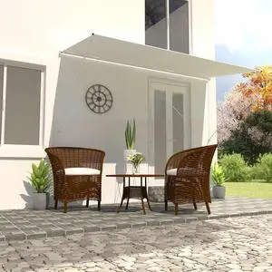 vidaXL Retractable Awning Patio Retractable Awning Sun Screen 157.5"x59.1" Cream vidaXL Retractable Awning Patio Retractable Awning Sun Screen 157.5"x59.1" Cream