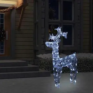vidaXL Reindeer Christmas Decoration 90 LEDs 23.6"x6.3"x39.4" Acrylic vidaXL Reindeer Christmas Decoration 90 LEDs 23.6"x6.3"x39.4" Acrylic