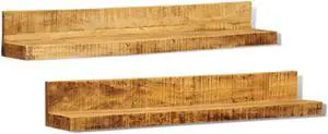 Rustic 2pc Floating Shelf Solid Mango Wood Wall Display Shelf Vintage Home Decor Rustic 2pc Floating Shelf Solid Mango Wood Wall Display Shelf Vintage Home Decor