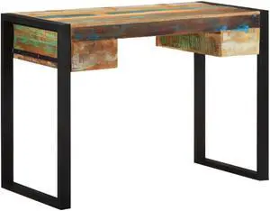 vidaXL Computer Desk Home Office Table Writing Desk with Frame Black and Oak