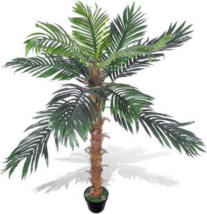 vidaXL Artificial Plant Fake Plant Faux Plant Coconut Palm Tree with Pot 55.1"