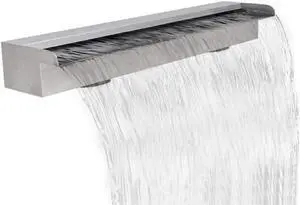 vidaXL Pool Fountain Spillway Waterfall Fountain for Garden Pond Stainless Steel