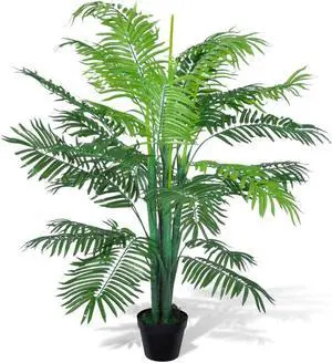 vidaXL Artificial Tree with Pot Faux Cycas Palm Tree Artificial Palm Tree 51"