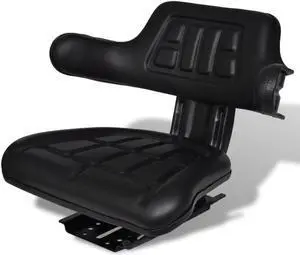 vidaXL Tractor Seat for Lawn Mower with Adjustable Base Universal Steel PVC