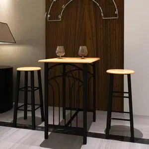 vidaXL Dining Table Set 2 Chairs Breakfast Bar Dinner Table Stools Furniture vidaXL Dining Table Set 2 Chairs Breakfast Bar Dinner Table Stools Furniture