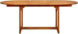 vidaXL Outdoor Dining Table Extendable Garden Patio Table Solid Acacia Wood