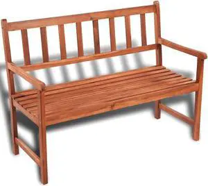 vidaXL Outdoor Patio Bench Porch Garden Bench with Armrests Solid Wood Acacia vidaXL Outdoor Patio Bench Porch Garden Bench with Armrests Solid Wood Acacia