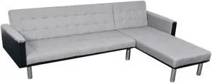 vidaXL Sofa Bed Convertible Sleeper Sectional Sofa Bed Fabric Black and Gray vidaXL Sofa Bed Convertible Sleeper Sectional Sofa Bed Fabric Black and Gray