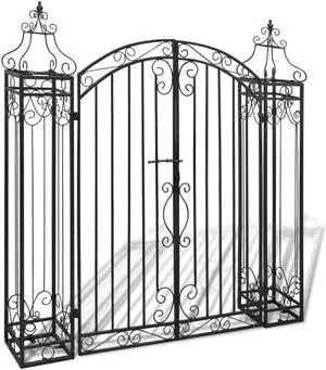vidaXL Garden Gate Ornamental Fence Gate with Bolt Hinge Trellis Wrought Iron vidaXL Garden Gate Ornamental Fence Gate with Bolt Hinge Trellis Wrought Iron