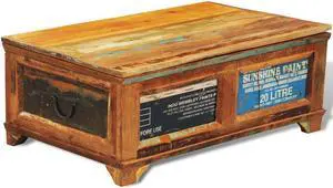 vidaXL Coffee Table Vintage Sofa End Table with Storage Solid Wood Reclaimed