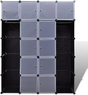 Modular Cabinet with 14 Compartments 14.6"x57.5"x71"
