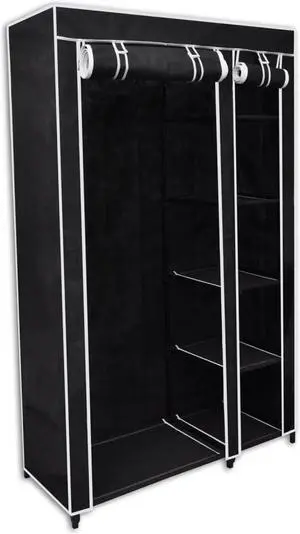 vidaXL Folding Wardrobe Black 43" x 18" x 69"