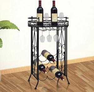 vidaXL Wine Rack Wine Bottle Holder for 9 Bottles Floor Wine Cabinet Metal