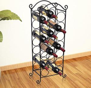 vidaXL Wine Rack Wine Bottle Holder for 21 Bottles Floor Wine Cabinet Metal