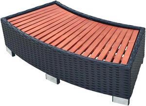 vidaXL Spa Step Poly Rattan Black Deck Patio Hot Tub Bathtub Pool Footstep