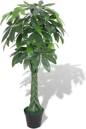 vidaXL Artificial Tree with Pot Faux Leaves Decor Artificial Plant 57" Green