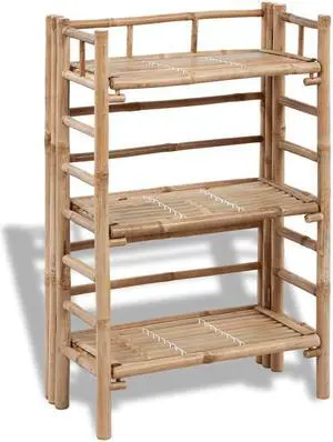 vidaXL 3-tier Bamboo Plant Rack vidaXL 3-tier Bamboo Plant Rack