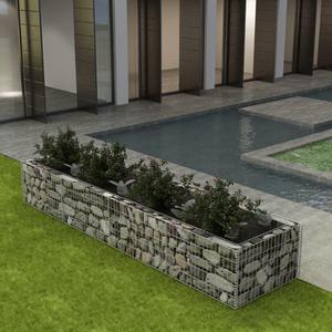vidaXL Gabion Raised Bed Steel 141.7"x35.4"x19.7" Silver Garden Outdoor Flower