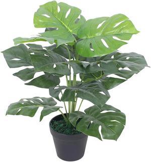 vidaXL Artificial Monstera Plant with Pot 17.7" Green