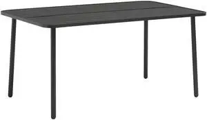 vidaXL Patio Table Outdoor Dining Table Garden for Balcony Steel Dark Gray