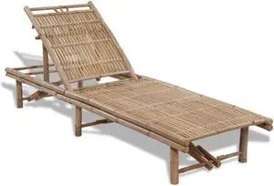 vidaXL Patio Lounge Chair Outdoor Sunbed Folding Sunlounger Solid Acacia Wood