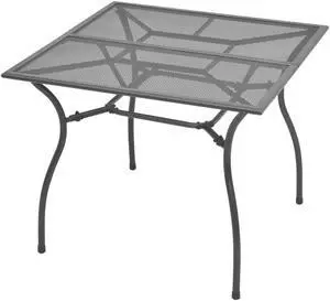 vidaXL Patio Table Outdoor Dining Table with Mesh Design Garden Furniture Steel