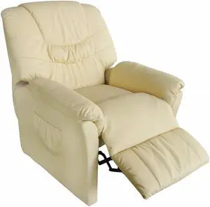vidaXL Electric Massage Chair Cream Artificial Leather