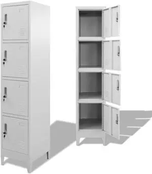 vidaXL Locker Cabinet w/ 4 Compartments Wardrobe Office Gym Storage Organizer vidaXL Locker Cabinet w/ 4 Compartments Wardrobe Office Gym Storage Organizer