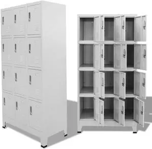 vidaXL Locker Cabinet Office Storage Cabinet File Cabinet with 12 Compartments