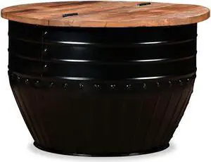 vidaXL Coffee Table Set 2 Piece Bowl-shaped End Table Solid Wood Reclaimed