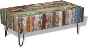 vidaXL Solid Reclaimed Wood Coffee Table Living Room Side End Accent Table