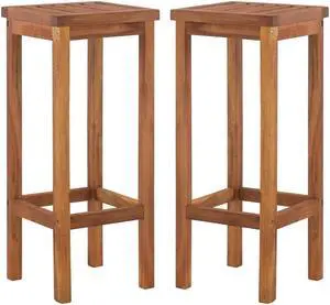 vidaXL Bar Stools Bar Seats Counter Height Island Stools 2 Pcs Solid Acacia Wood vidaXL Bar Stools Bar Seats Counter Height Island Stools 2 Pcs Solid Acacia Wood