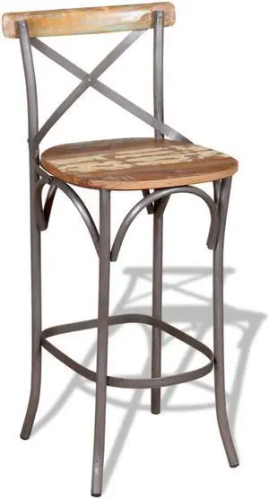 vidaXL Bar Chair Bar Seat Counter Height Stool Island Stool Solid Reclaimed Wood