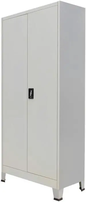 vidaXL Office Cabinet with 2 Doors Steel 35.4"x15.7"x70.9" Gray vidaXL Office Cabinet with 2 Doors Steel 35.4"x15.7"x70.9" Gray