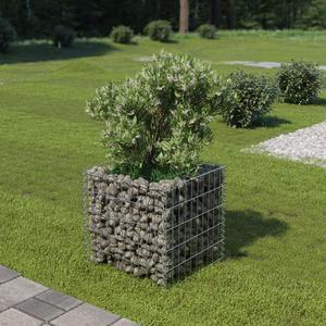 vidaXL Gabion Raised Bed Galvanized Steel 19.7"x19.7"x19.7" Stone Baskets Cage