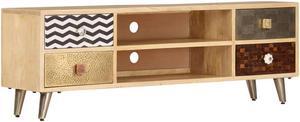 vidaXL TV Stand TV Unit Sideboard TV Console Media Cabinet Solid Mango Wood