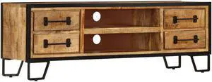 vidaXL TV Stand TV Unit Sideboard TV Console with Drawers Solid Mango Wood