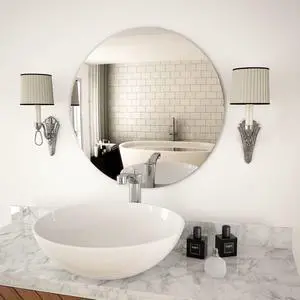 vidaXL Wall Mirror Glass 23.6 in diameter Wall mounting Wall Mirror vidaXL Wall Mirror Glass 23.6 in diameter Wall mounting Wall Mirror