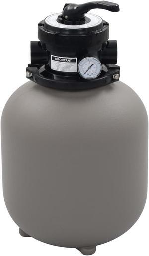 vidaXL Pool Sand Filter Swimming Pool Sand Filter with 6 Position Valve Gray
