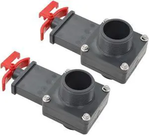 vidaXL 2x Pool Gate Valve 1.5"  Black Swimming Pool Valve Pool Ball Valves