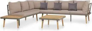 vidaXLPatio Sofa Set Sectional Sofa Outdoor Furniture 6 Piece Poly Rattan Gray
