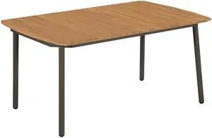 vidaXL Patio Table Garden Outdoor Dining Table Solid Acacia Wood and Steel