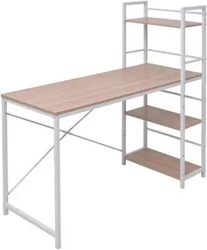vidaXL Desk Computer Desk Home Office Desk with Iron Legs Solid Wood Reclaimed