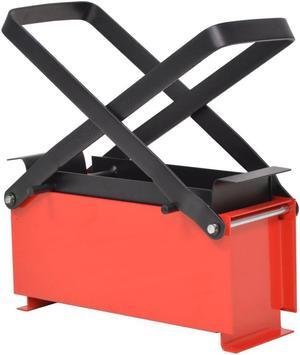 vidaXL Paper Log Briquette Maker Steel Black and Red Manual Press Machine