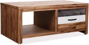 vidaXL Coffee Table End Table Accent Sofa Table Solid Wood Acacia 35.4 Inch